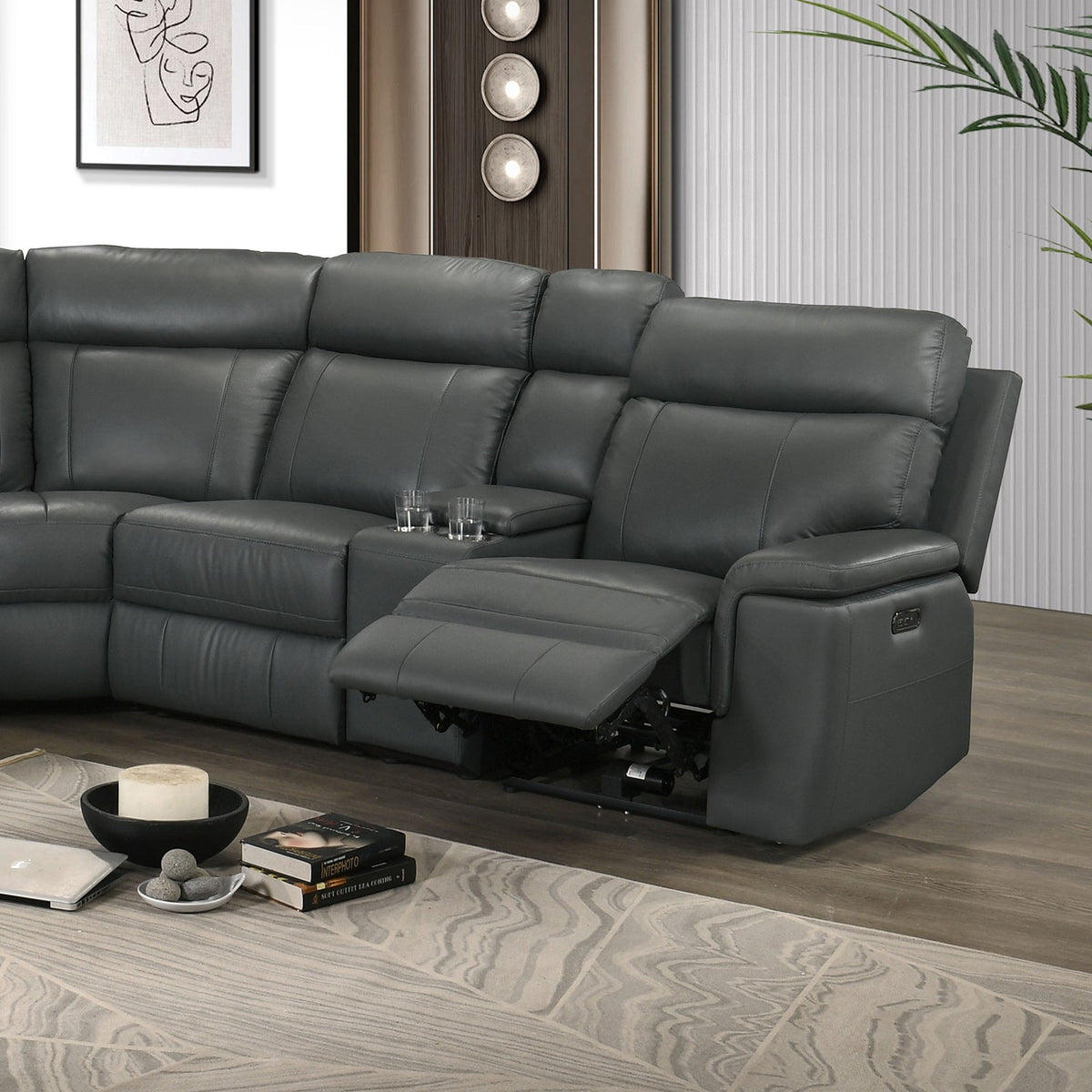 Oliverus Dark Gray Power Sectional