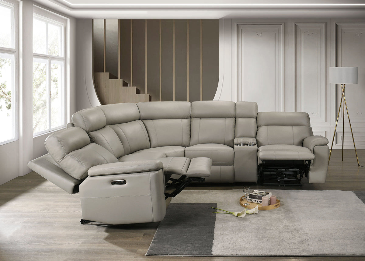 Oliverus Taupe Power Sectional by Furniture of America at Eve Furniture