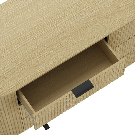 Olivia 71.3" Double Dresser in Natural Oak and Black by Manhattan Comfort at Eve Furniture