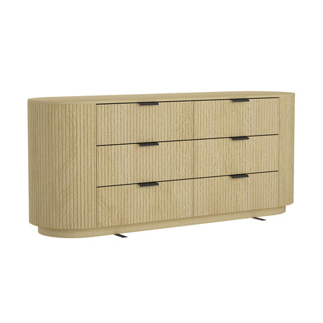 Olivia 71.3" Double Dresser in Natural Oak and Black by Manhattan Comfort at Eve Furniture