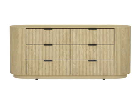 Olivia 71.3" Double Dresser in Natural Oak and Black by Manhattan Comfort at Eve Furniture