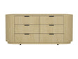 Olivia 71.3" Double Dresser in Natural Oak and Black by Manhattan Comfort at Eve Furniture