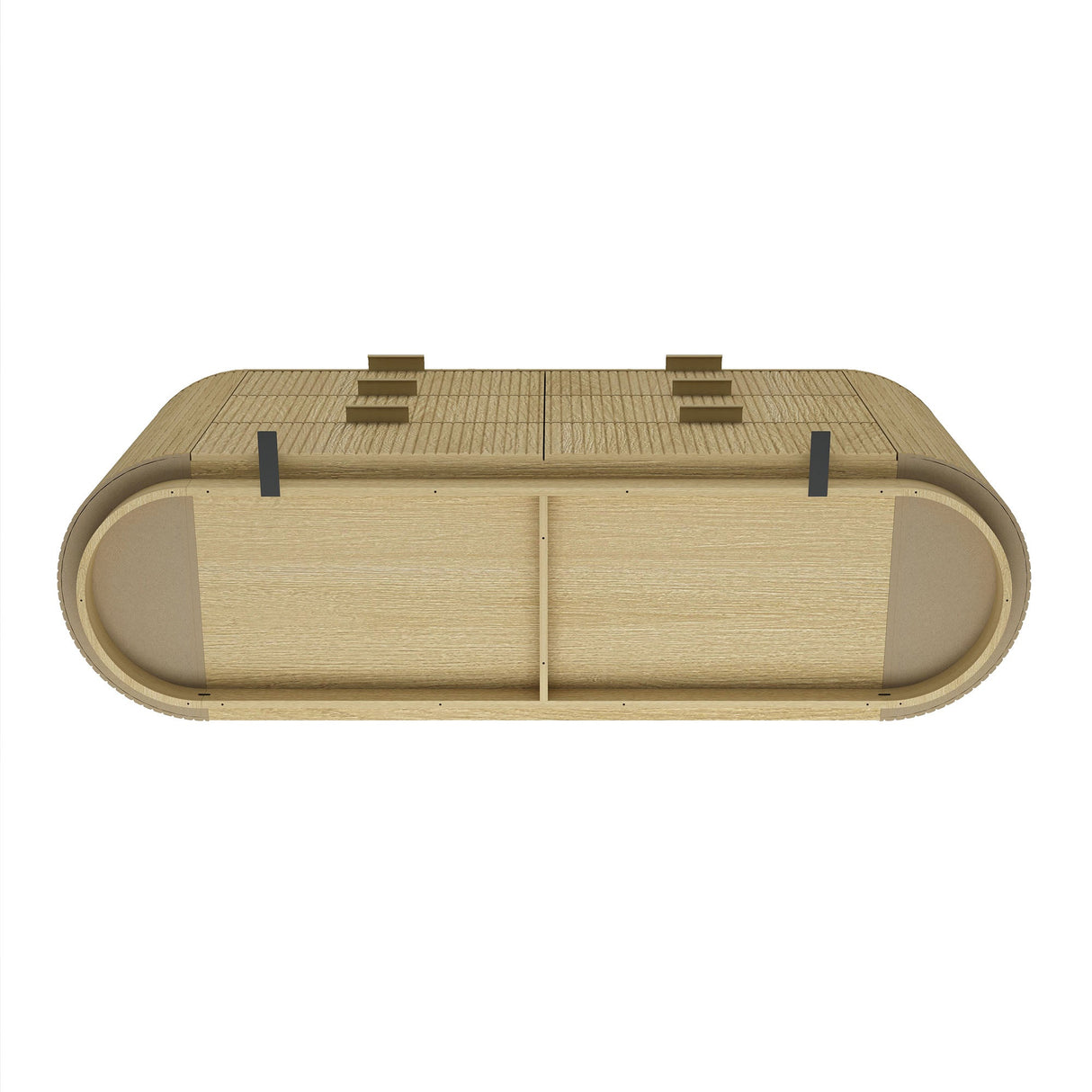 Olivia 71.3" Double Dresser in Natural Oak and Gold by Manhattan Comfort at Eve Furniture