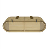 Olivia 71.3" Double Dresser in Natural Oak and Gold by Manhattan Comfort at Eve Furniture