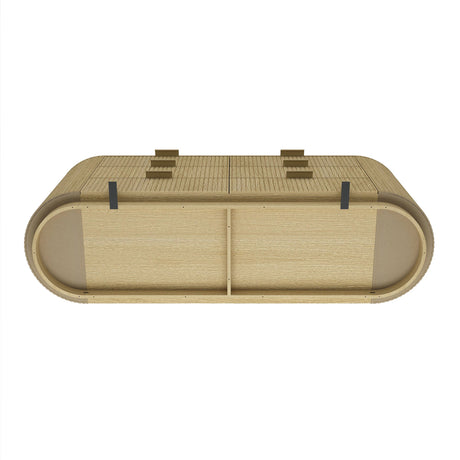 Olivia 71.3" Double Dresser in Natural Oak and Gold by Manhattan Comfort at Eve Furniture