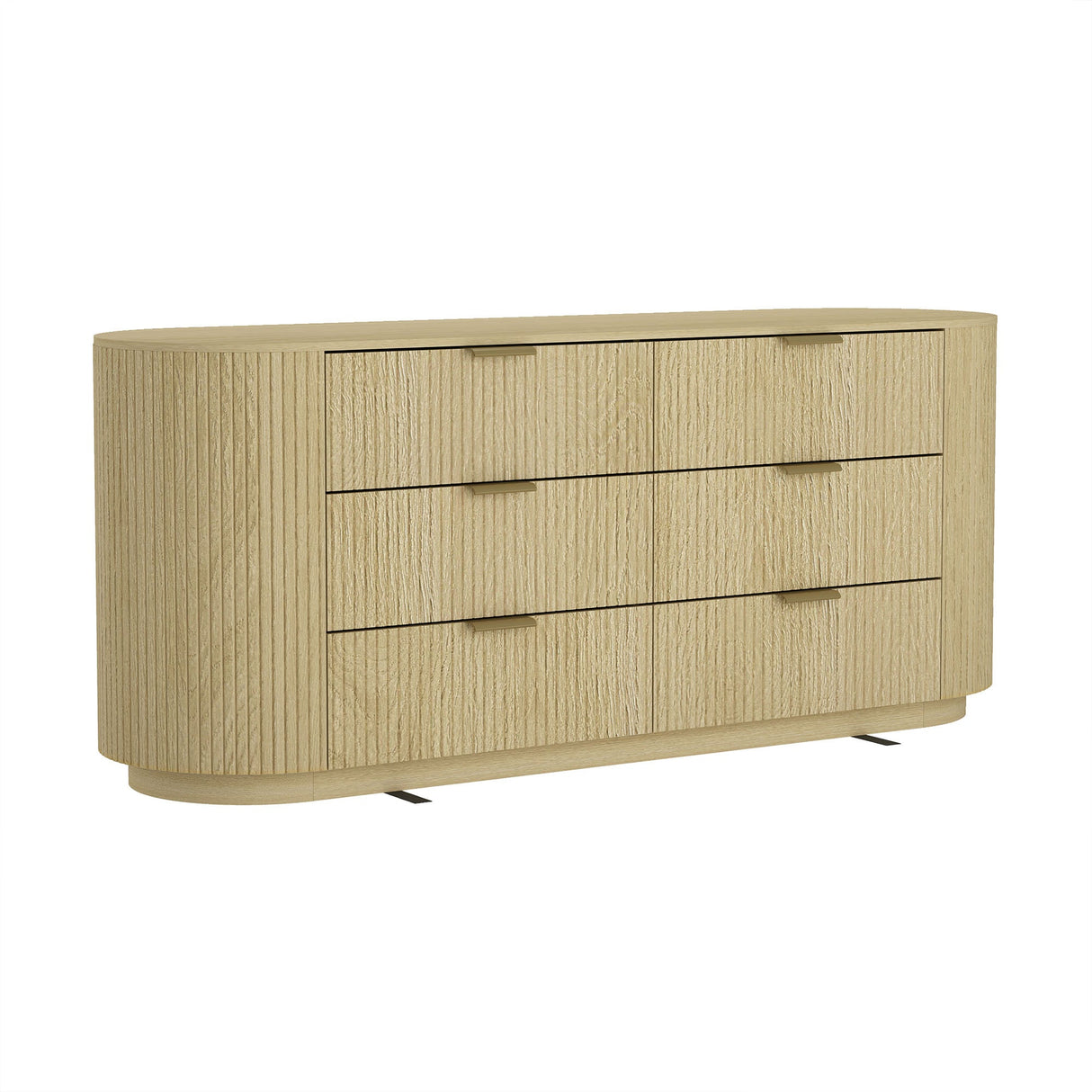Olivia 71.3" Double Dresser in Natural Oak and Gold by Manhattan Comfort at Eve Furniture