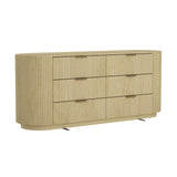Olivia 71.3" Double Dresser in Natural Oak and Gold by Manhattan Comfort at Eve Furniture