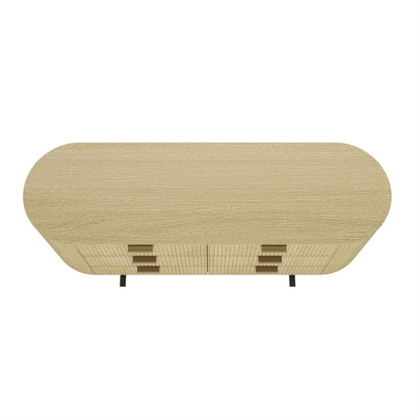 Olivia 71.3" Double Dresser in Natural Oak and Gold by Manhattan Comfort at Eve Furniture