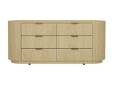 Olivia 71.3" Double Dresser in Natural Oak and Gold by Manhattan Comfort at Eve Furniture