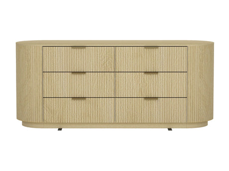 Olivia 71.3" Double Dresser in Natural Oak and Gold by Manhattan Comfort at Eve Furniture