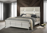 Olivia California King Panel Bed LED Headboard Pearl White by Coaster at Eve Furniture