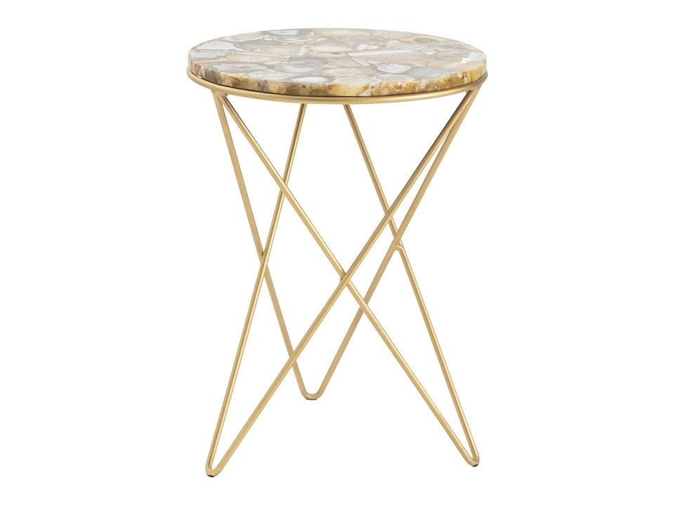 Olivia Gold/Tan Accent Table by Crestview at Eve Furniture