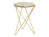 Olivia Gold/Tan Accent Table by Crestview at Eve Furniture