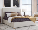 Olivia Ivory King Upholstered Platform Bed by Modus Furniture at Eve Furniture
