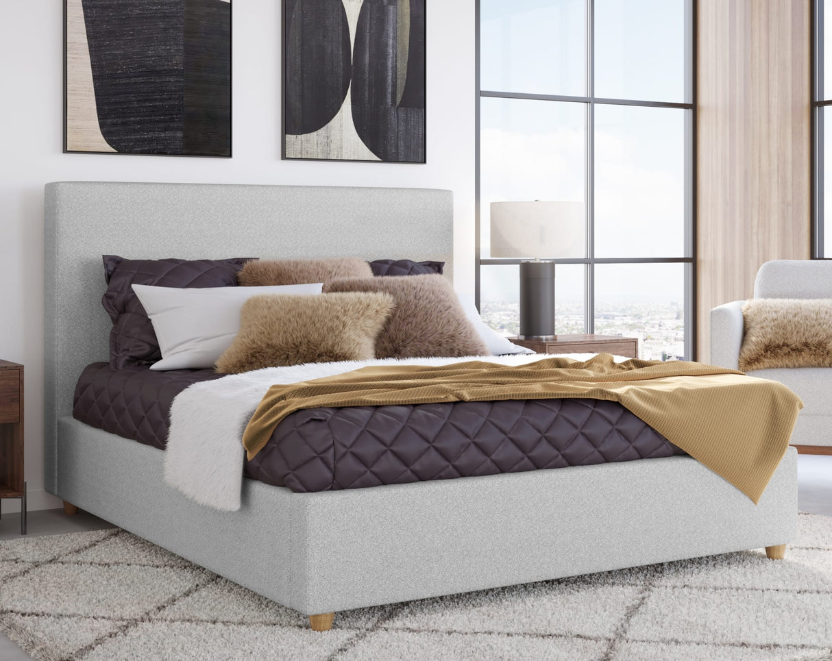Olivia Linen King Upholstered Platform Bed by Modus Furniture at Eve Furniture