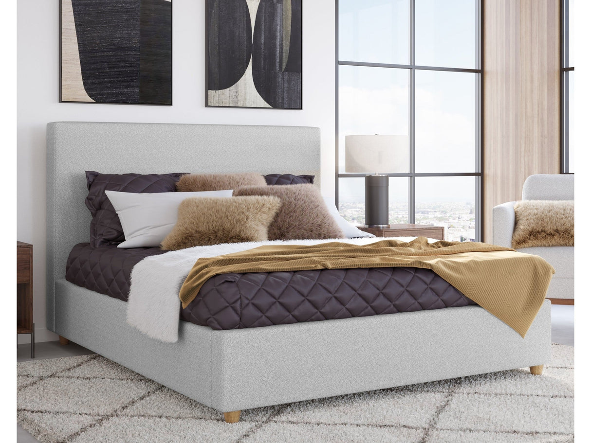 Olivia Linen King Upholstered Platform Bed by Modus Furniture at Eve Furniture