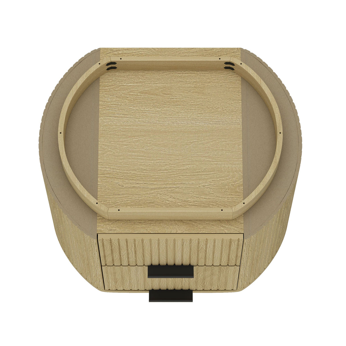 Olivia Nightstand in Natural Oak and Black by Manhattan Comfort at Eve Furniture