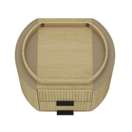 Olivia Nightstand in Natural Oak and Black by Manhattan Comfort at Eve Furniture