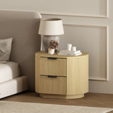 Olivia Nightstand in Natural Oak and Black by Manhattan Comfort at Eve Furniture