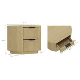 Olivia Nightstand in Natural Oak and Black by Manhattan Comfort at Eve Furniture