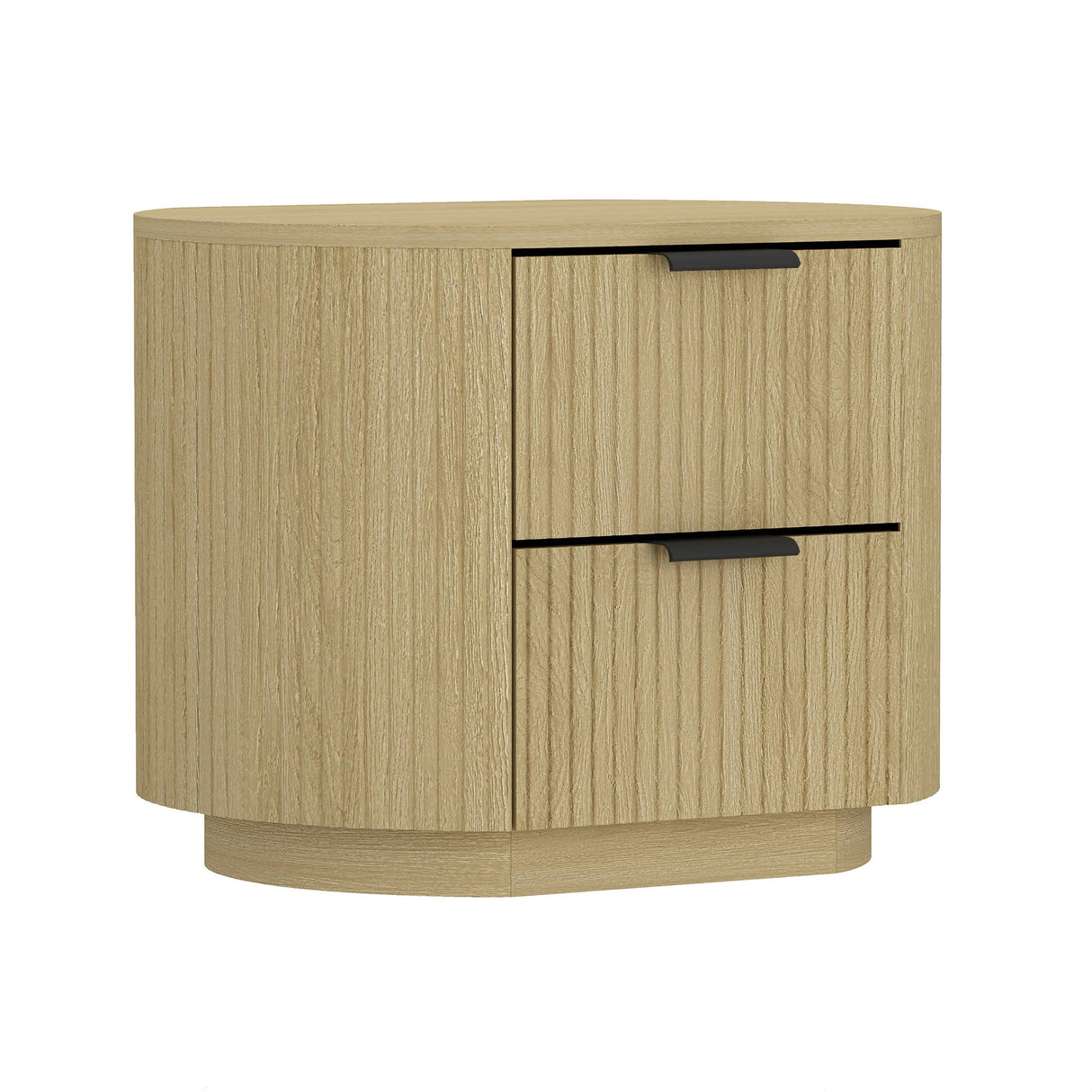 Olivia Nightstand in Natural Oak and Black by Manhattan Comfort at Eve Furniture