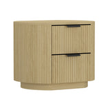 Olivia Nightstand in Natural Oak and Black by Manhattan Comfort at Eve Furniture