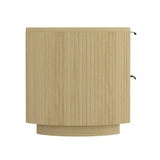 Olivia Nightstand in Natural Oak and Black by Manhattan Comfort at Eve Furniture