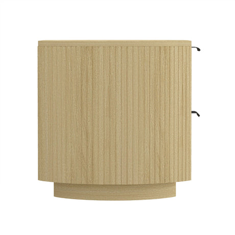Olivia Nightstand in Natural Oak and Black by Manhattan Comfort at Eve Furniture
