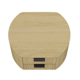 Olivia Nightstand in Natural Oak and Black by Manhattan Comfort at Eve Furniture