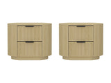 Olivia Nightstand in Natural Oak and Black (set of 2) by Manhattan Comfort at Eve Furniture