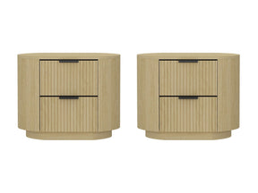 Olivia Nightstand in Natural Oak and Black (set of 2) by Manhattan Comfort at Eve Furniture
