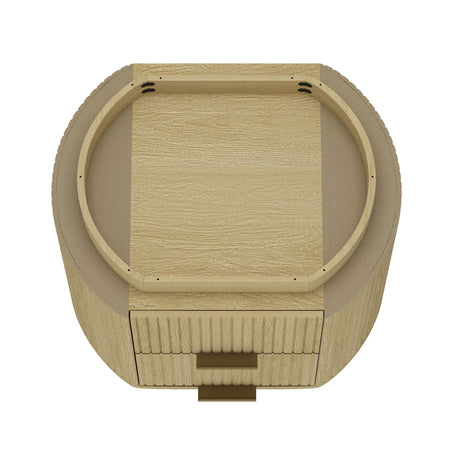 Olivia Nightstand in Natural Oak and Gold by Manhattan Comfort at Eve Furniture