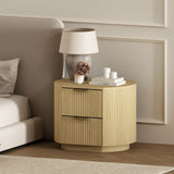 Olivia Nightstand in Natural Oak and Gold by Manhattan Comfort at Eve Furniture
