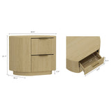 Olivia Nightstand in Natural Oak and Gold by Manhattan Comfort at Eve Furniture
