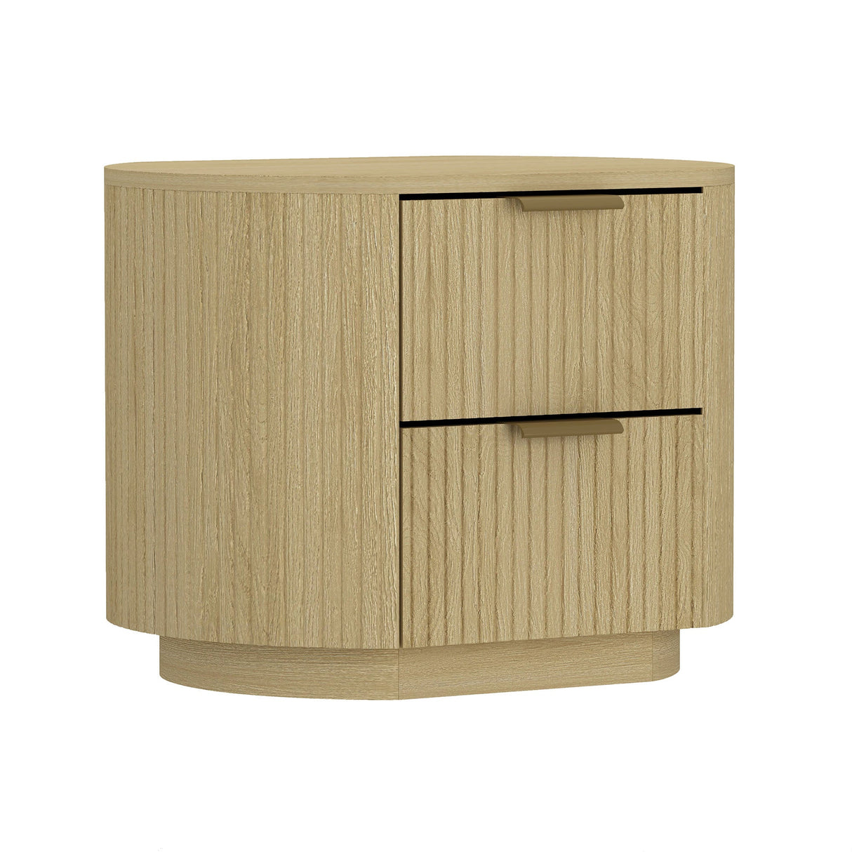 Olivia Nightstand in Natural Oak and Gold by Manhattan Comfort at Eve Furniture