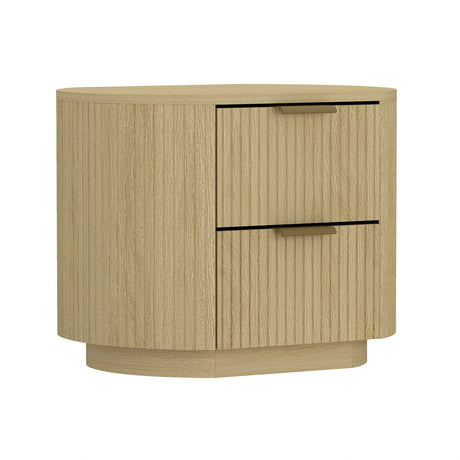 Olivia Nightstand in Natural Oak and Gold by Manhattan Comfort at Eve Furniture