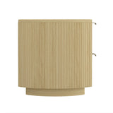 Olivia Nightstand in Natural Oak and Gold by Manhattan Comfort at Eve Furniture