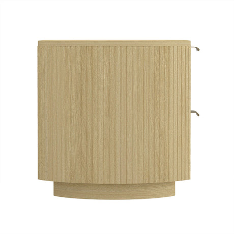Olivia Nightstand in Natural Oak and Gold by Manhattan Comfort at Eve Furniture