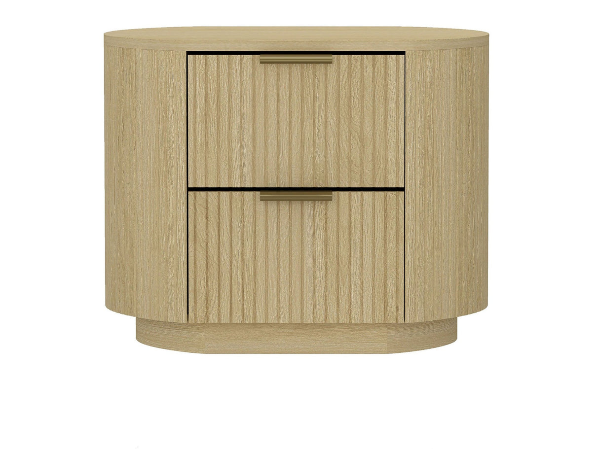 Olivia Nightstand in Natural Oak and Gold by Manhattan Comfort at Eve Furniture