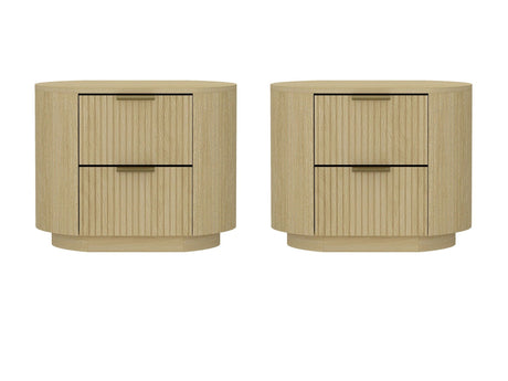 Olivia Nightstand in Natural Oak and Gold (set of 2) by Manhattan Comfort at Eve Furniture