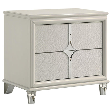 Olivia Pearl White 2-drawer Nightstand Bedside Table by Coaster at Eve Furniture