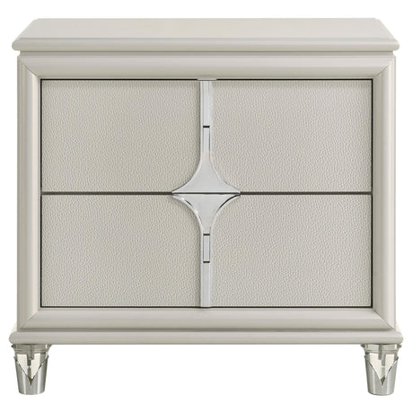 Olivia Pearl White 2-drawer Nightstand Bedside Table by Coaster at Eve Furniture