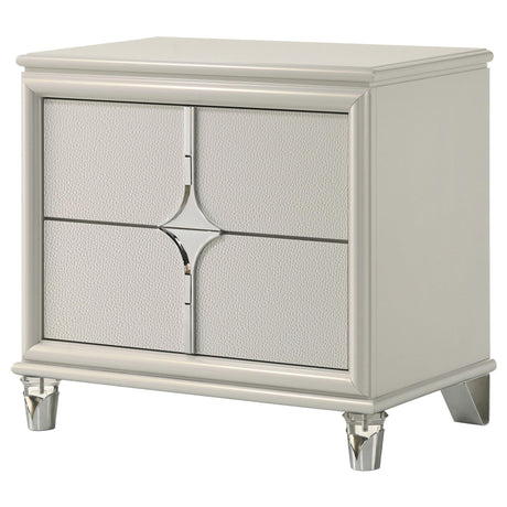 Olivia Pearl White 2-drawer Nightstand Bedside Table by Coaster at Eve Furniture