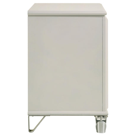 Olivia Pearl White 2-drawer Nightstand Bedside Table by Coaster at Eve Furniture