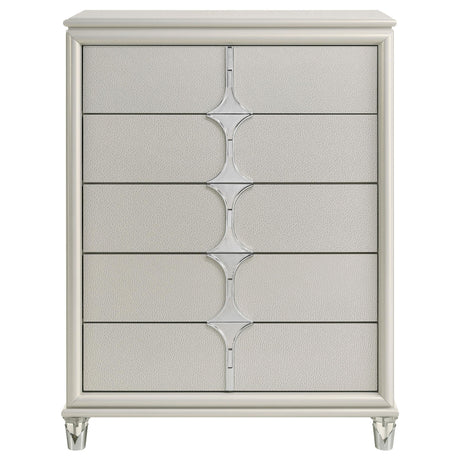 Olivia Pearl White 5-drawer Bedroom Chest of Drawers by Coaster at Eve Furniture