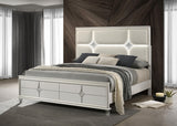 Olivia Pearl White Queen Panel Bed LED Headboard by Coaster at Eve Furniture