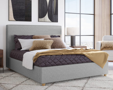 Olivia Pewter Full Upholstered Platform Bed by Modus Furniture at Eve Furniture