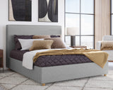 Olivia Pewter Queen Upholstered Platform Bed by Modus Furniture at Eve Furniture