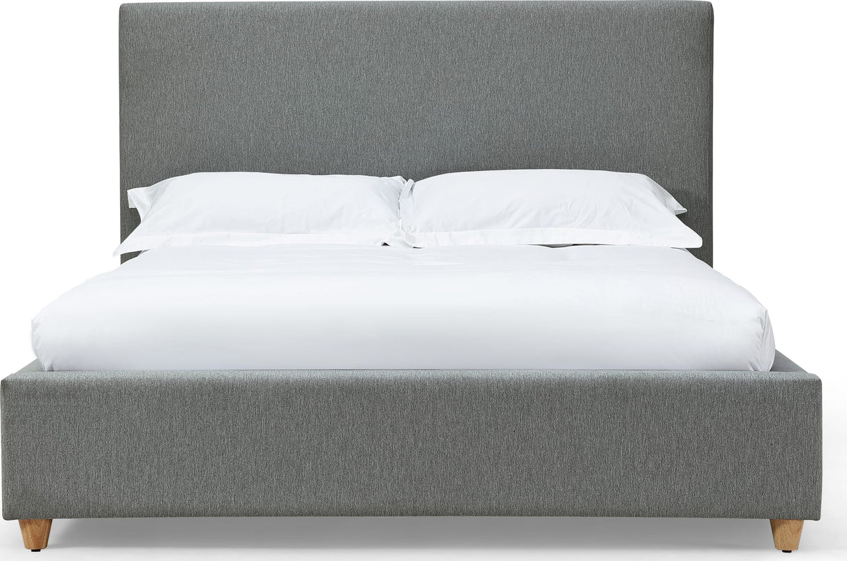 Olivia Pewter Queen Upholstered Platform Bed by Modus Furniture at Eve Furniture