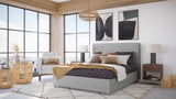 Olivia Pewter Queen Upholstered Platform Bed by Modus Furniture at Eve Furniture